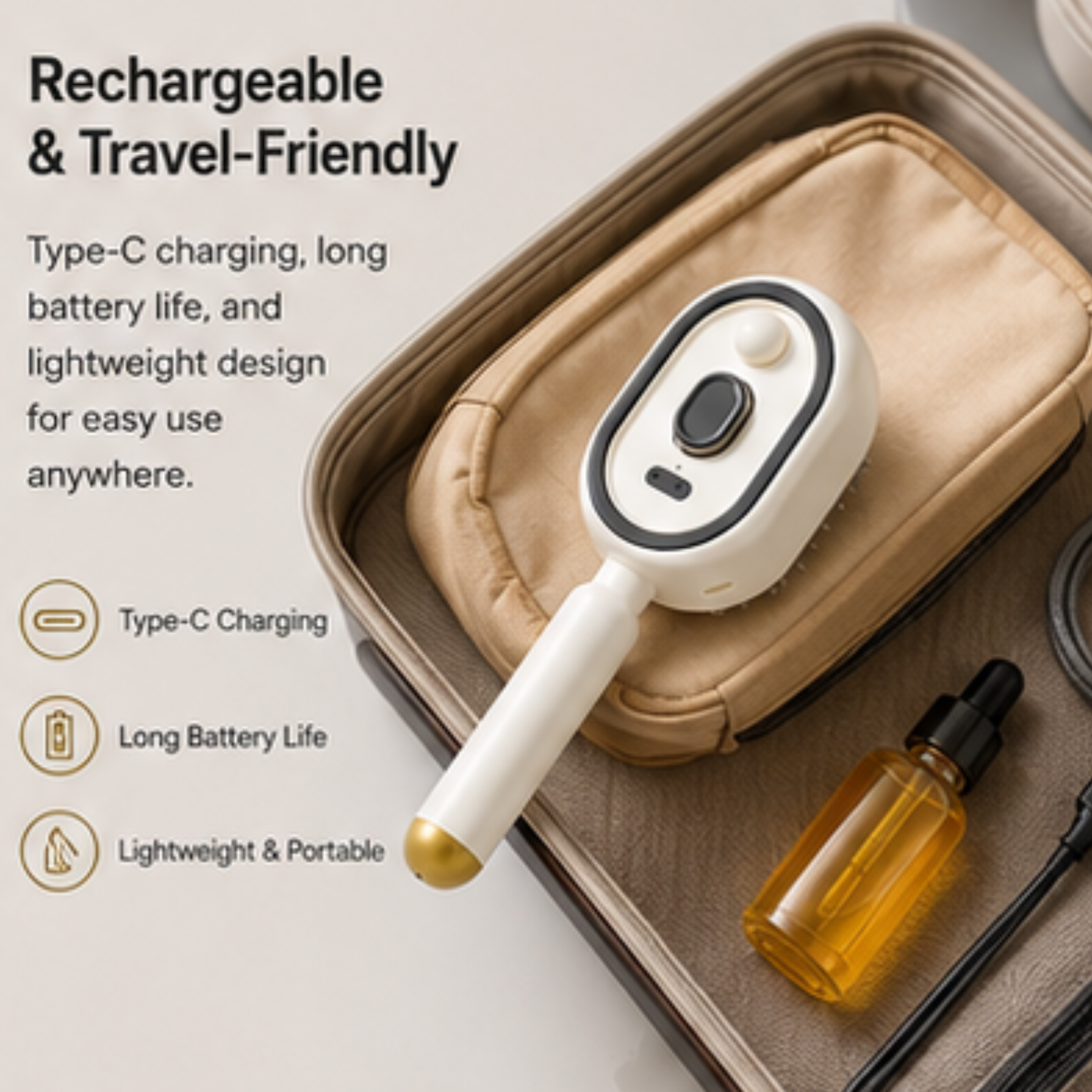 Steam Brush  Rechargeable Detangling
